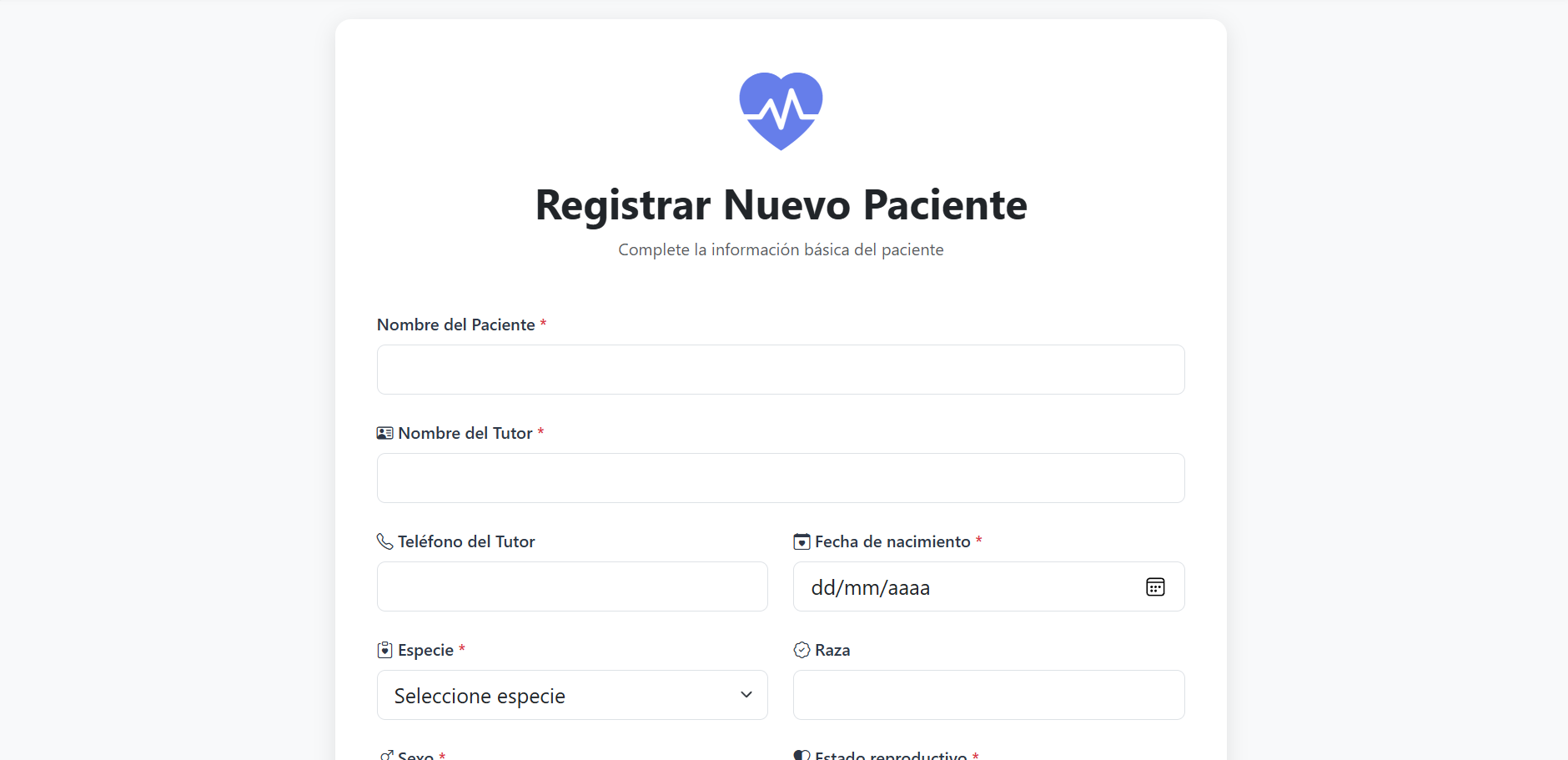 Registrar paciente